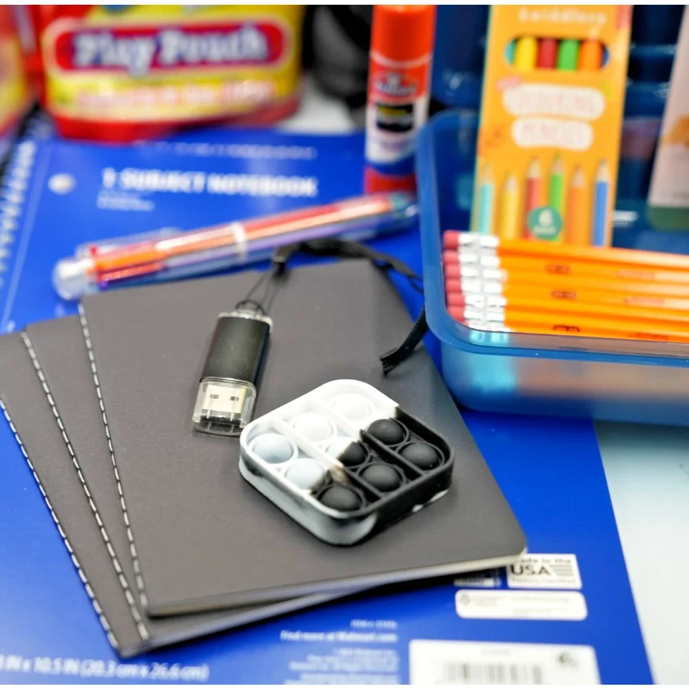 All in Motion Gray Backpack‎ + Ember Tan Lunchbox Back-to-School Supply Kit